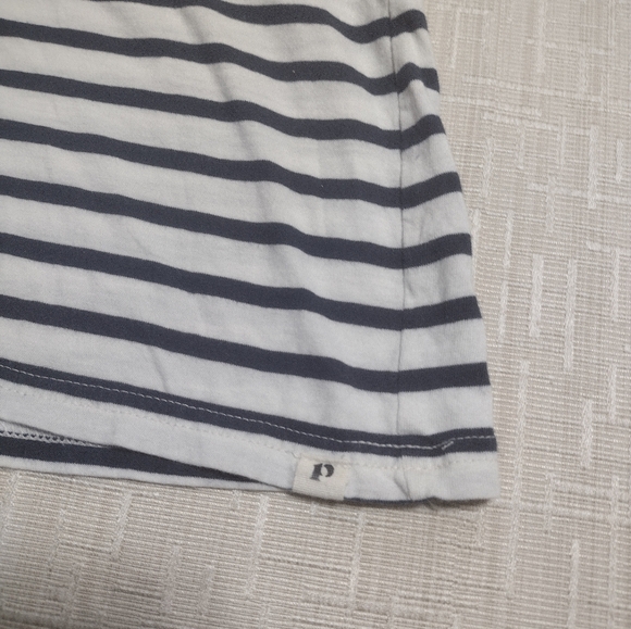Pact Basic T-Shirt Womens Blue & White Striped Tee Sz M Organic Cotton - Picture 3 of 6
